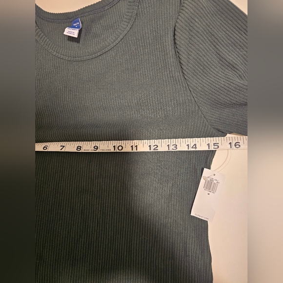 NEW Old Navy Plush Women’s Ribbed Long Sleeve Top Slim Fit Emerald Size M S 2024 - Picture 4 of 4